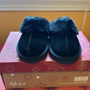 Style& Co Genuine Suede Uppers Slippers